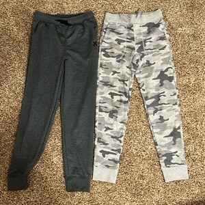 2 pairs boys size large joggers. Camo is gap brand; grey is Hurley brand.